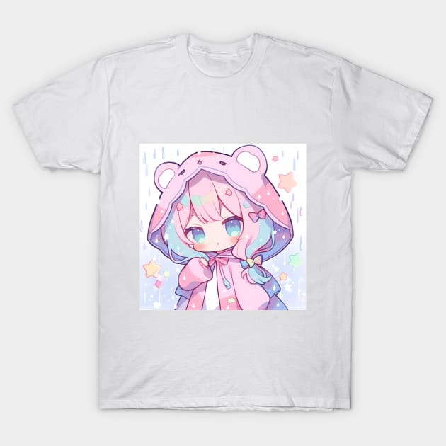 girl in rain coat T-Shirt by WabiSabi Wonders